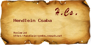 Hendlein Csaba névjegykártya