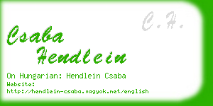 csaba hendlein business card